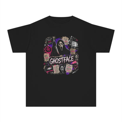 Youth Ghostface Graphic Tee – Scary Movie Horror Mask Design