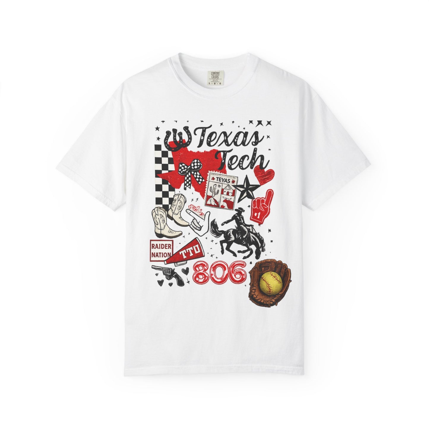 Texas Tech Collage T-Shirt — Raider Nation 806 Graphic Tee