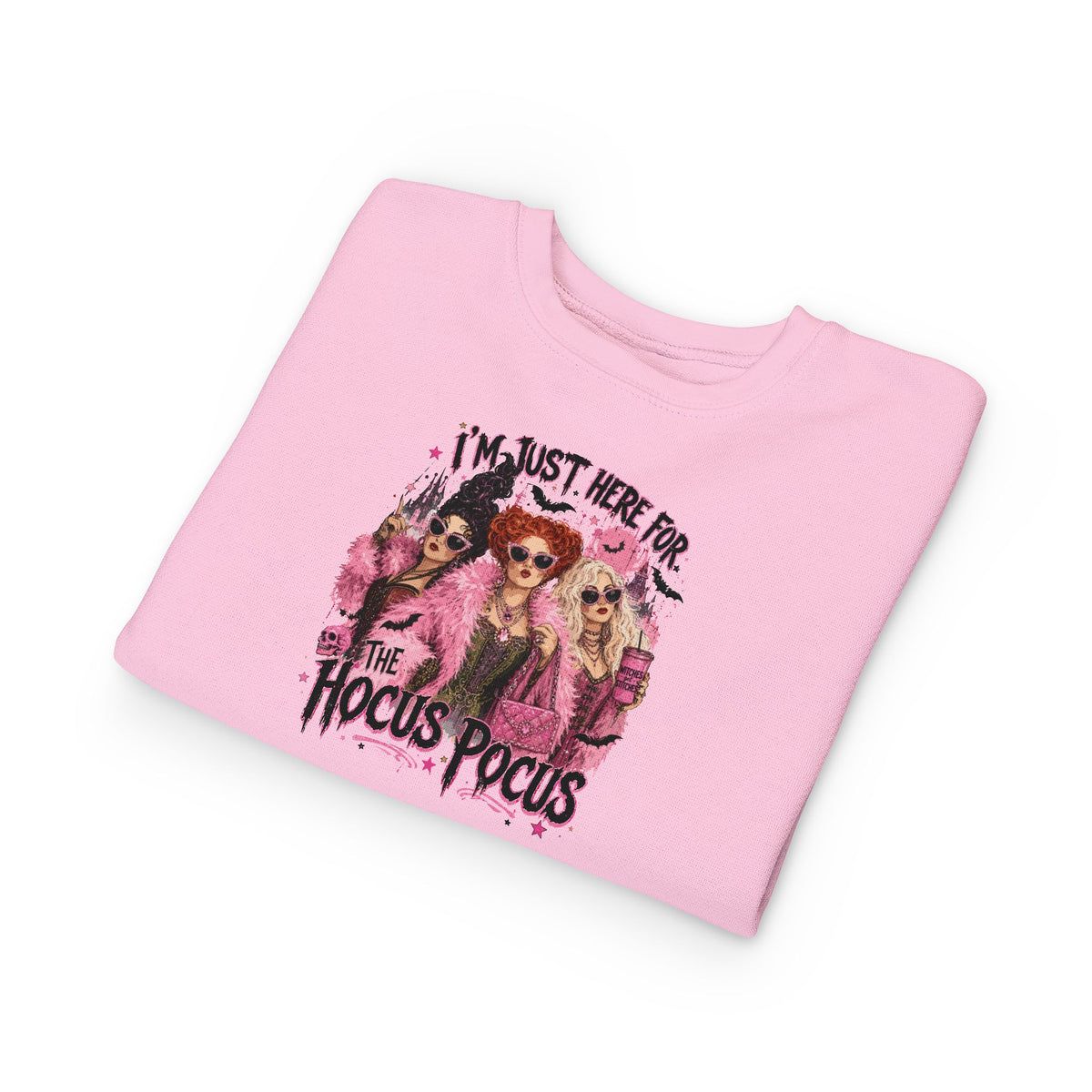 Toddler Sweatshirt — "I'm Just Here for the Hocus Pocus" Halloween Kids Pullover