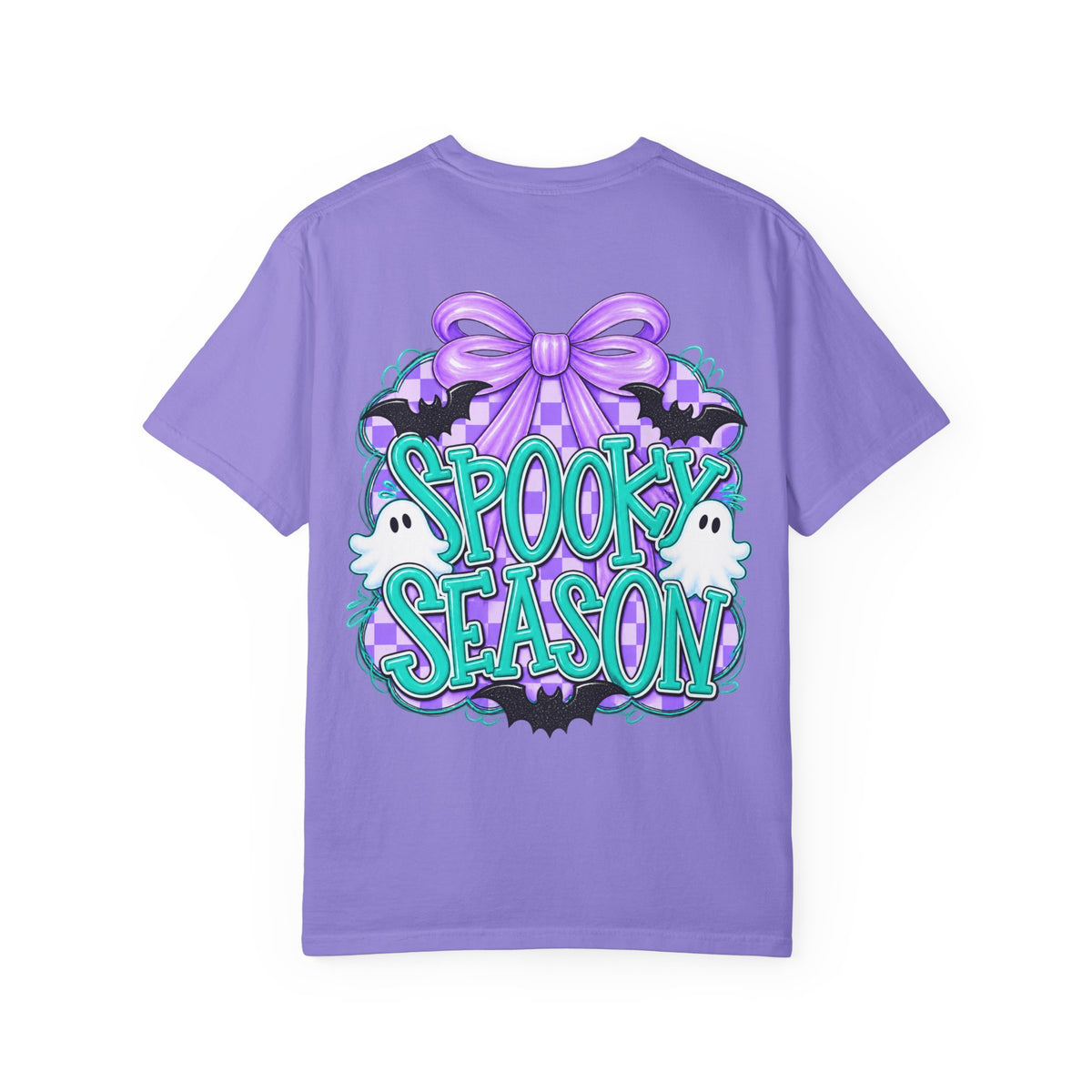 Spooky Season T-Shirt — Cute Purple Bow Ghosts Halloween Tee