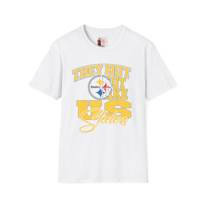 They Not Like Us Steelers T-Shirt — Vintage Yellow NFL Fan Tee