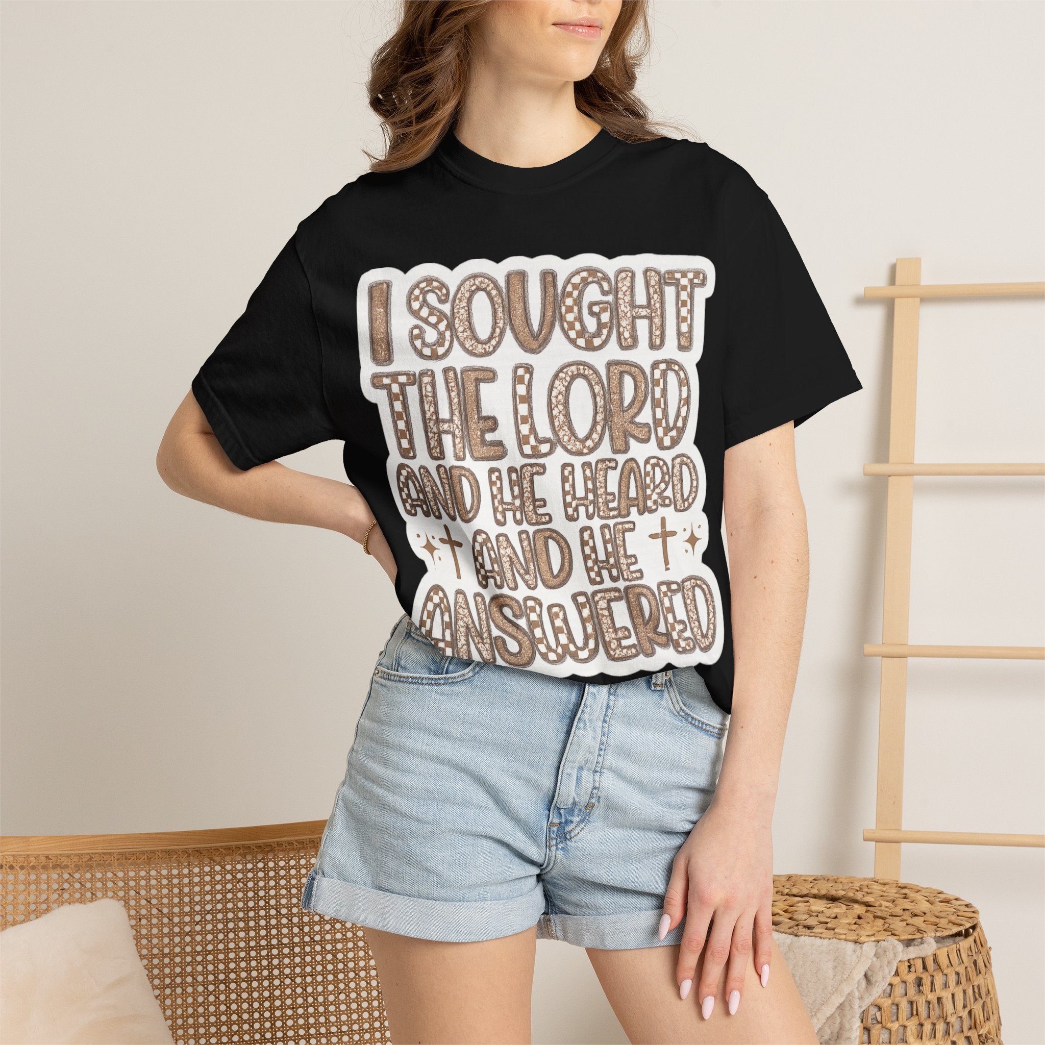 I Sought The Lord Christian T‑Shirt — Inspirational Faith Tee