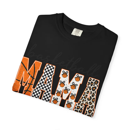 Basketball Mama T-Shirt — Leopard & Orange Pattern Mom Tee