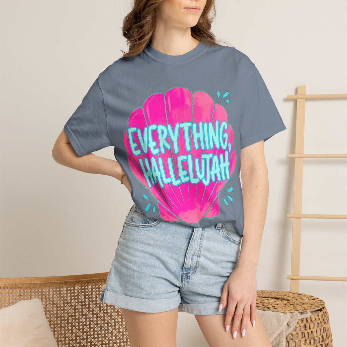 Everything Hallelujah Shell T-Shirt — Bright Beachy Graphic Tee