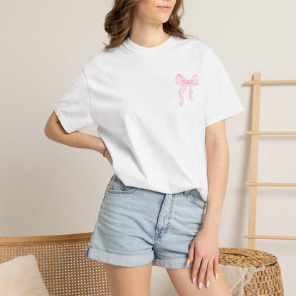 T-shirt — "Love Like Jesus" Pastel Cross & Bow Graphic