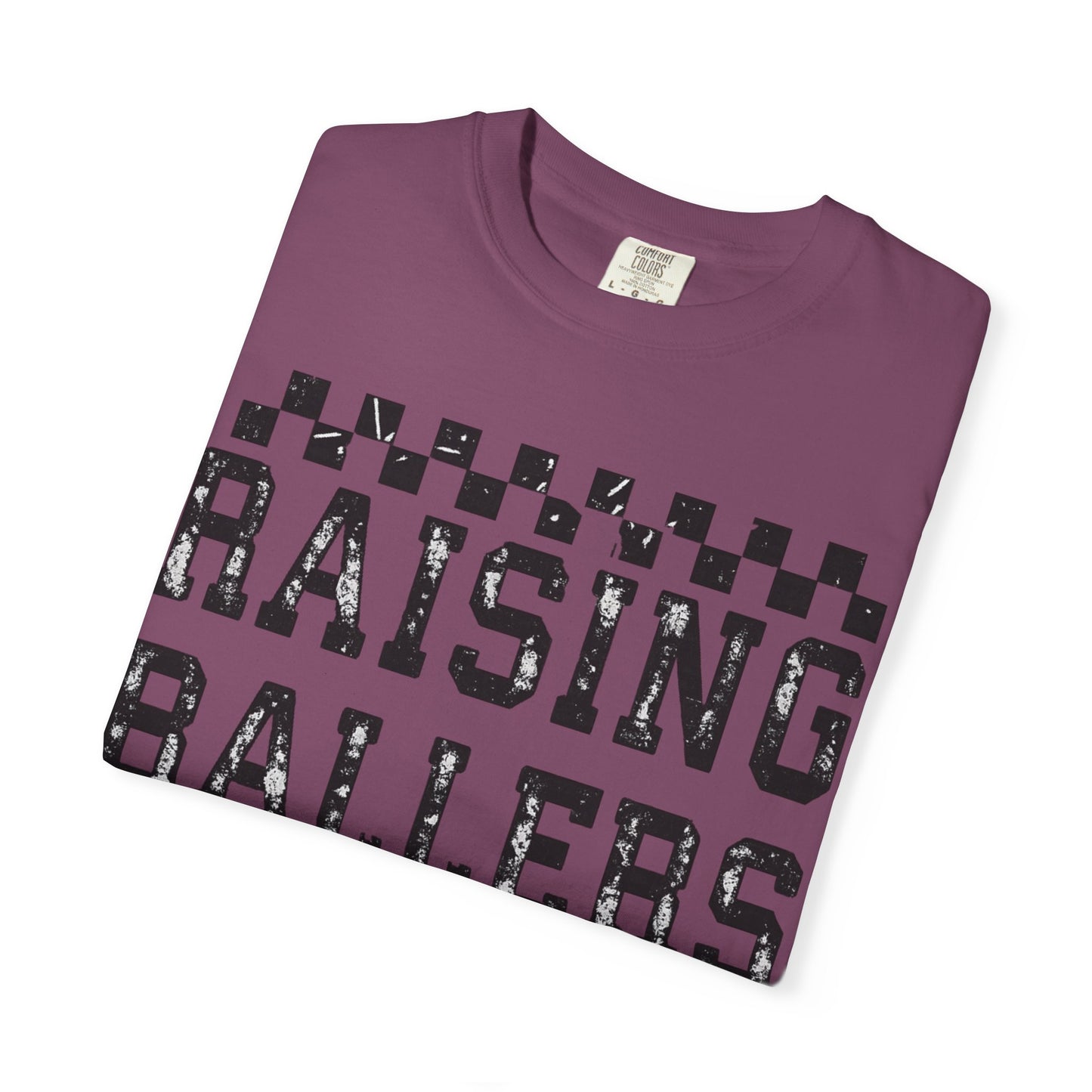 Raising Ballers T-Shirt — Vintage Checkerboard Kids Basketball Parent Tee