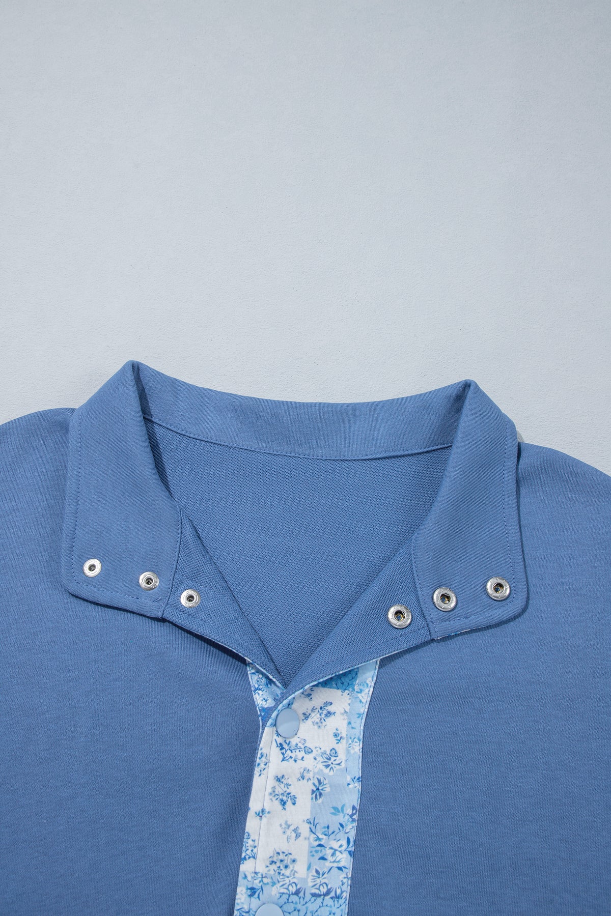 Blue Floral Patchwork Plus Size Set