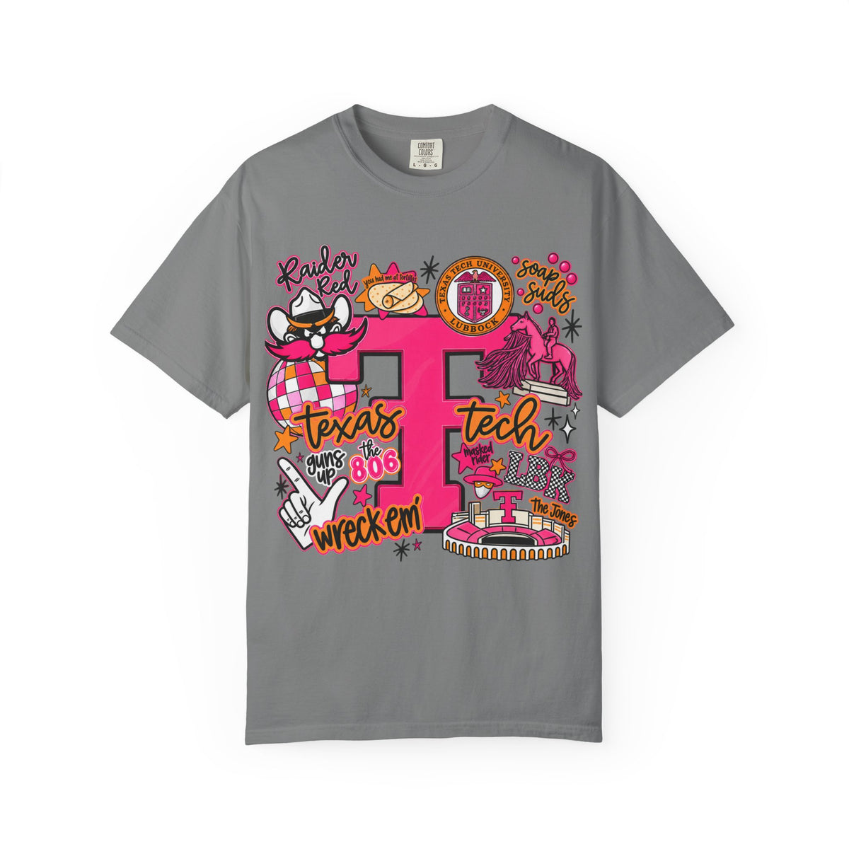 Texas Tech Collage T-Shirt — Red Raiders Icons & 'Wreck ’Em' Graphic