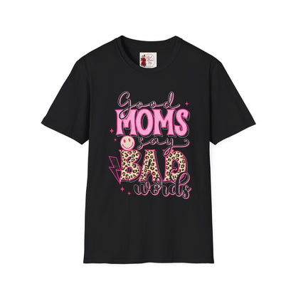 T-Shirt — “Good Moms Say Bad Words” Retro Pink Graphic (Mother’s Day Gift)