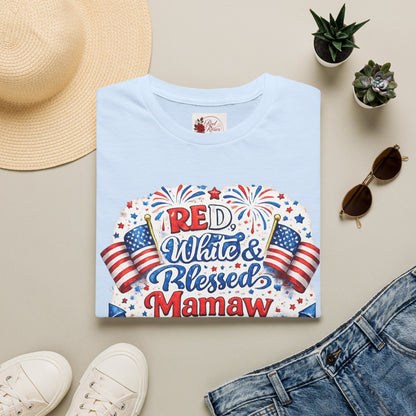 Red, White & Blessed Mamaw T-Shirt — Patriotic Grandma Tee