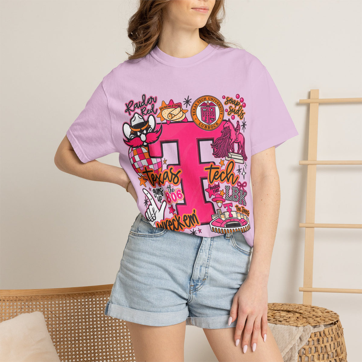 Texas Tech Collage T-Shirt — Red Raiders Icons & 'Wreck ’Em' Graphic