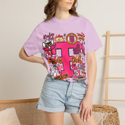 Texas Tech Collage T-Shirt — Red Raiders Icons & 'Wreck ’Em' Graphic