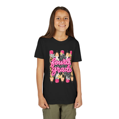 Fourth Grade Leopard Pencil Youth Tee