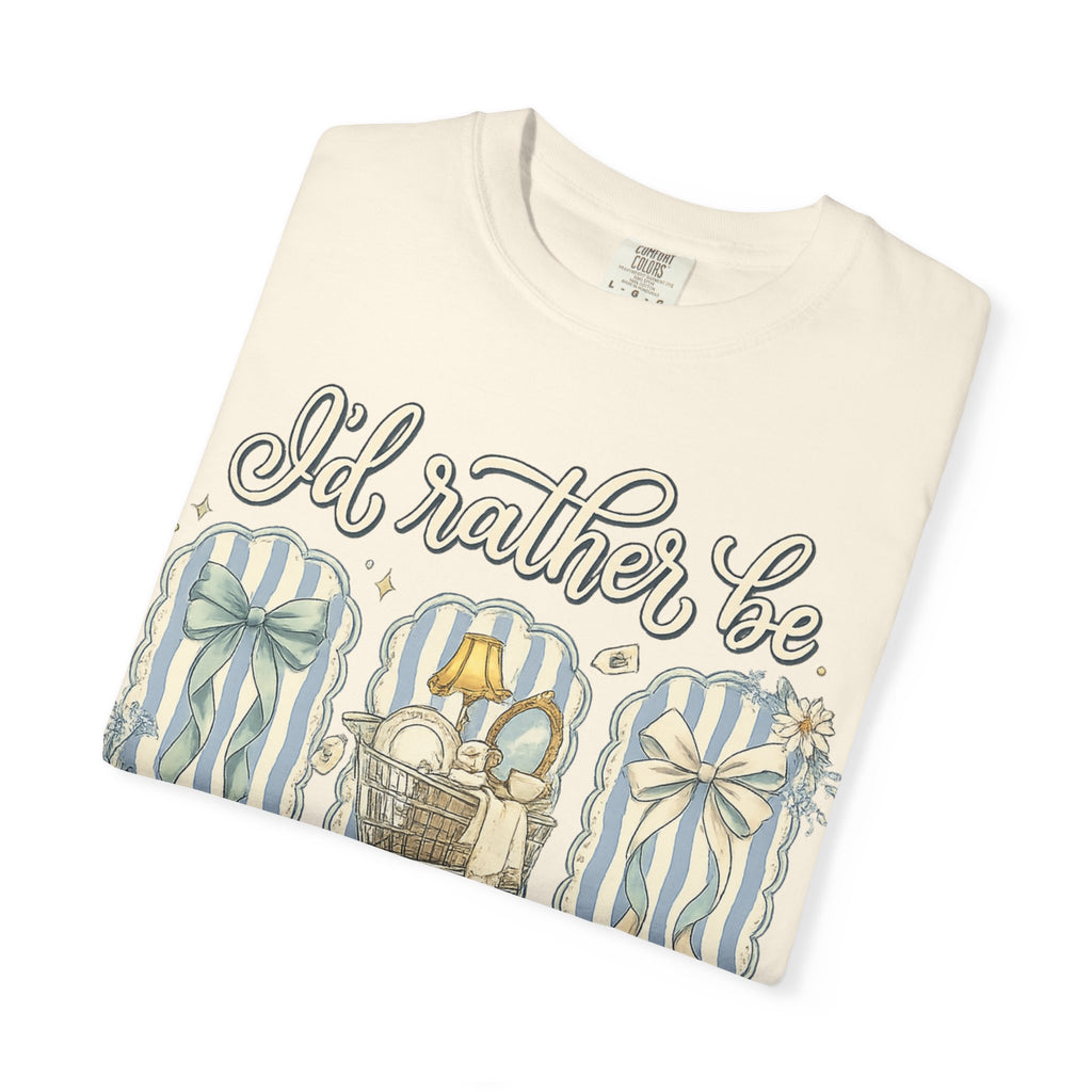 I'd Rather Be Thrifting T-Shirt — Vintage Cart Carton Graphic Tee for Thrift Lovers