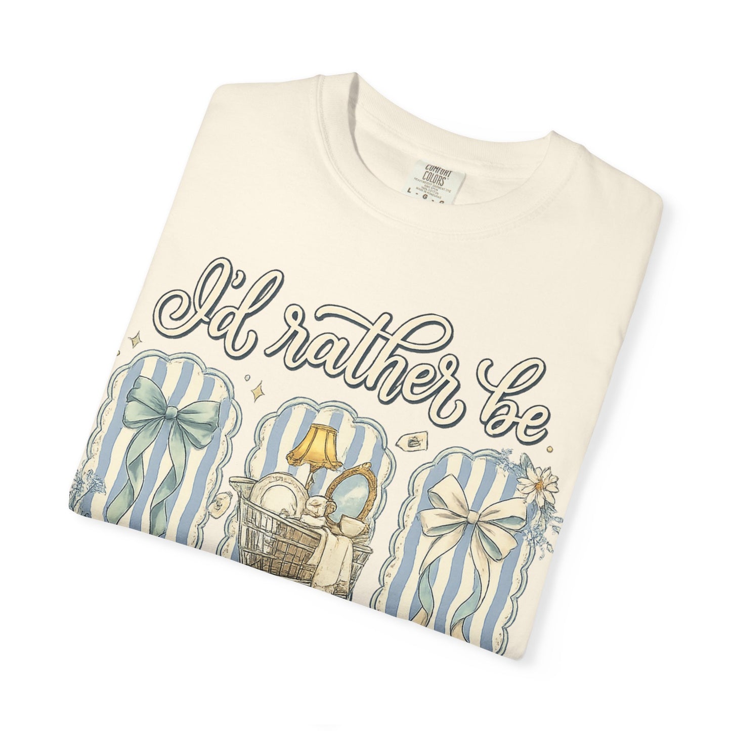 I'd Rather Be Thrifting T-Shirt — Vintage Cart Carton Graphic Tee for Thrift Lovers