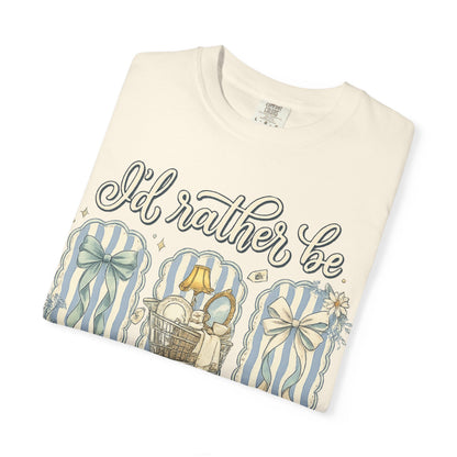 I'd Rather Be Thrifting T-Shirt — Vintage Cart Carton Graphic Tee for Thrift Lovers