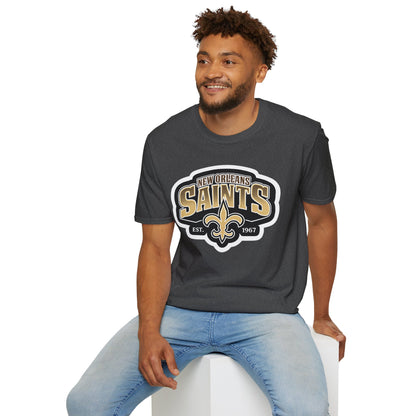 New Orleans Saints Logo T-Shirt — Vintage Fleur-de-Lis Football Tee