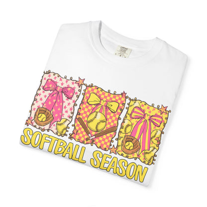 Softball Season T-Shirt — Cute Bow & Ball Graphic Tee