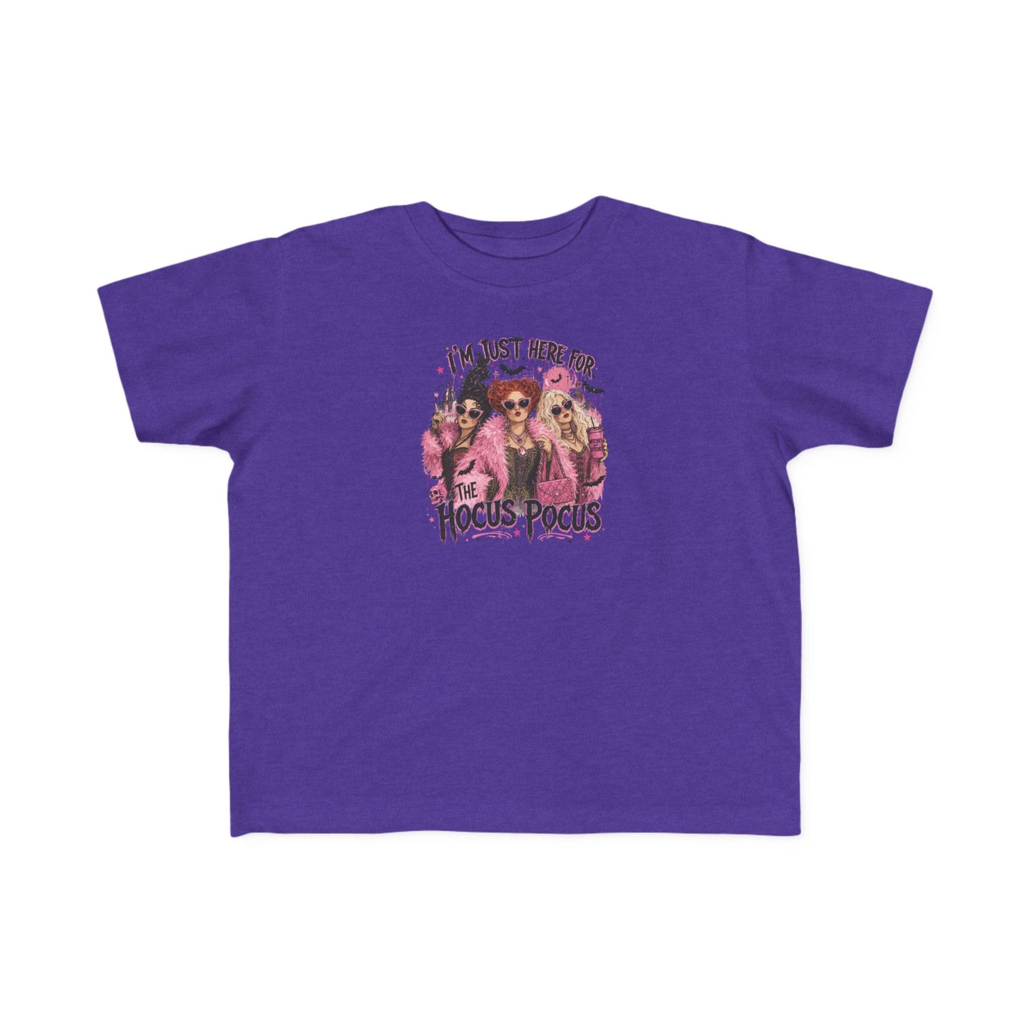 Toddler Tee - "I'm Just Here for the Hocus Pocus" Halloween Witch Shirt