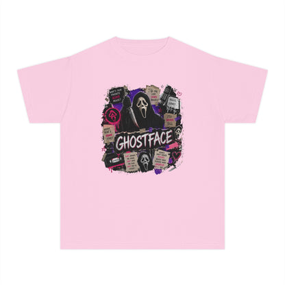 Youth Ghostface Graphic Tee – Scary Movie Horror Mask Design