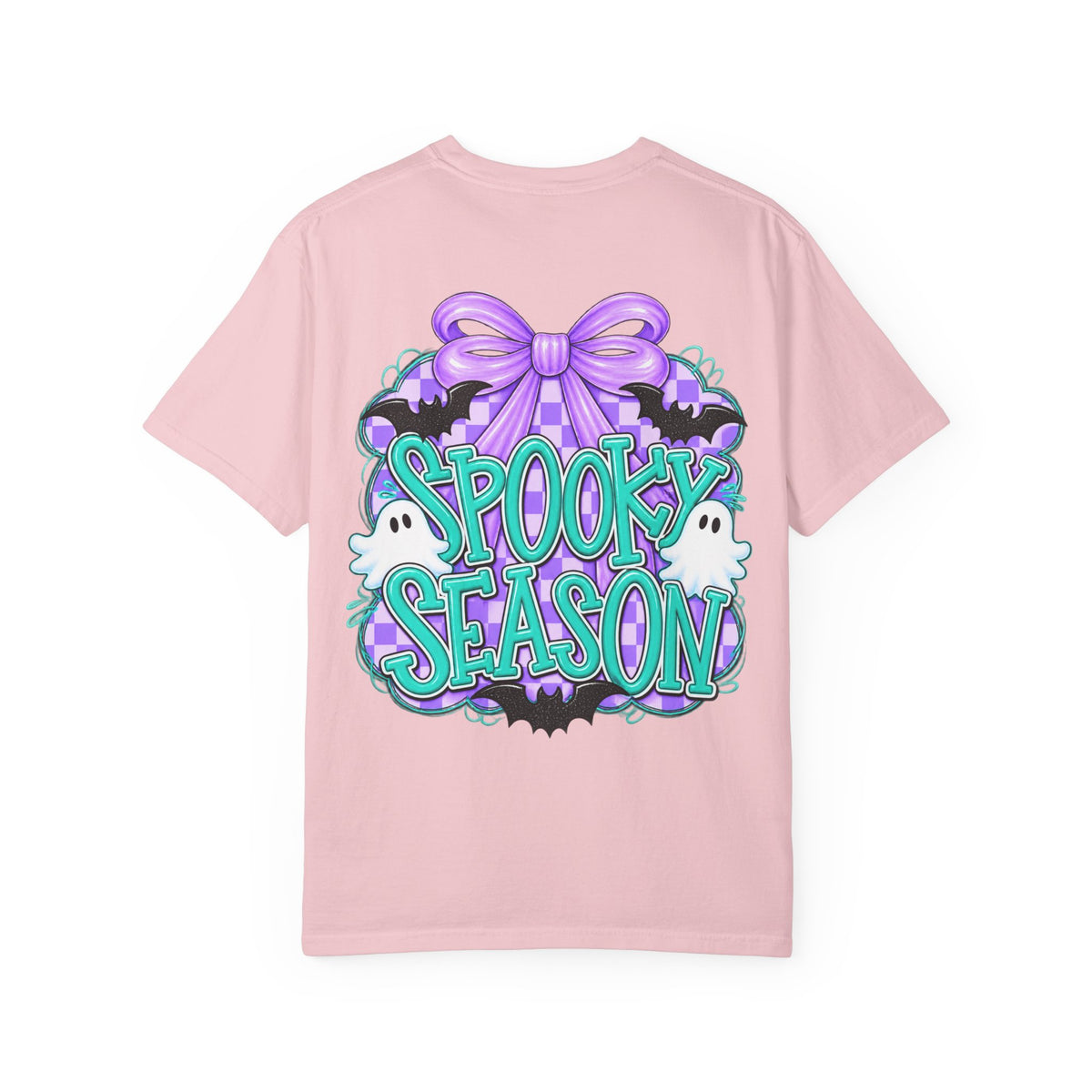 Spooky Season T-Shirt — Cute Purple Bow Ghosts Halloween Tee