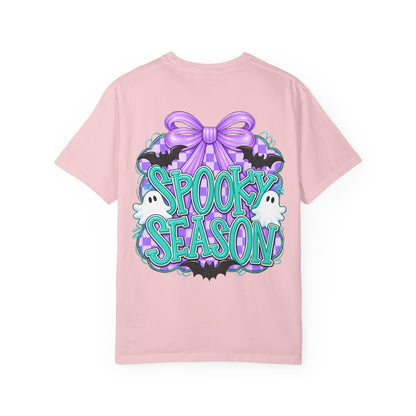 Spooky Season T-Shirt — Cute Purple Bow Ghosts Halloween Tee