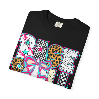 Baseball Mom Graphic T-Shirt — Colorful Leopard Print "Baseball" Design