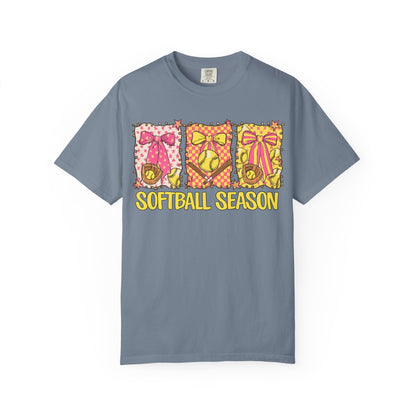 Softball Season T-Shirt — Cute Bow & Ball Graphic Tee