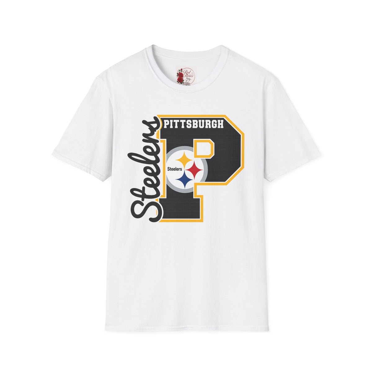 Pittsburgh Steelers P Letter T-Shirt – Retro Team Logo Tee