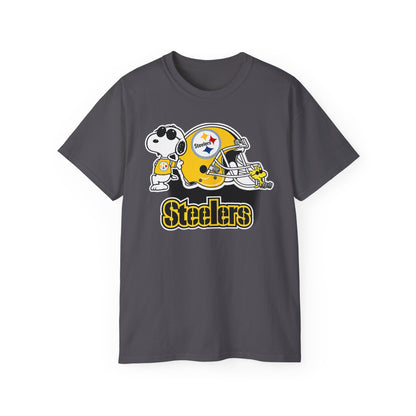Steelers Snoopy Football Tee — Vintage Peanuts Helmet Tee