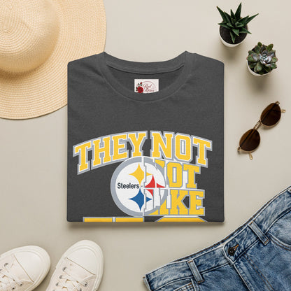 They Not Like Us Steelers T-Shirt — Vintage Yellow NFL Fan Tee