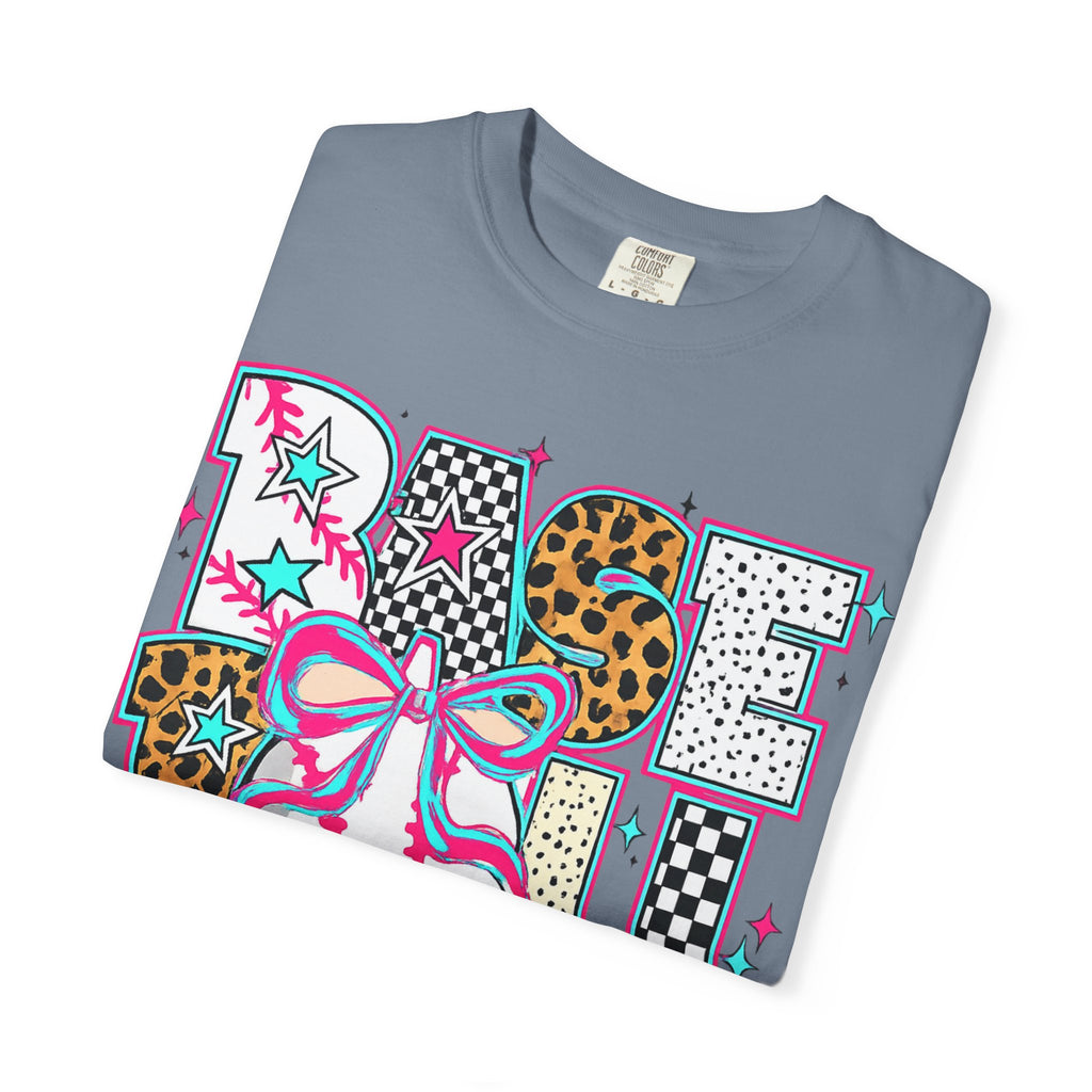 Baseball Mom Graphic T-Shirt — Colorful Leopard Print "Baseball" Design
