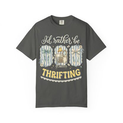 I'd Rather Be Thrifting T-Shirt — Vintage Cart Carton Graphic Tee for Thrift Lovers