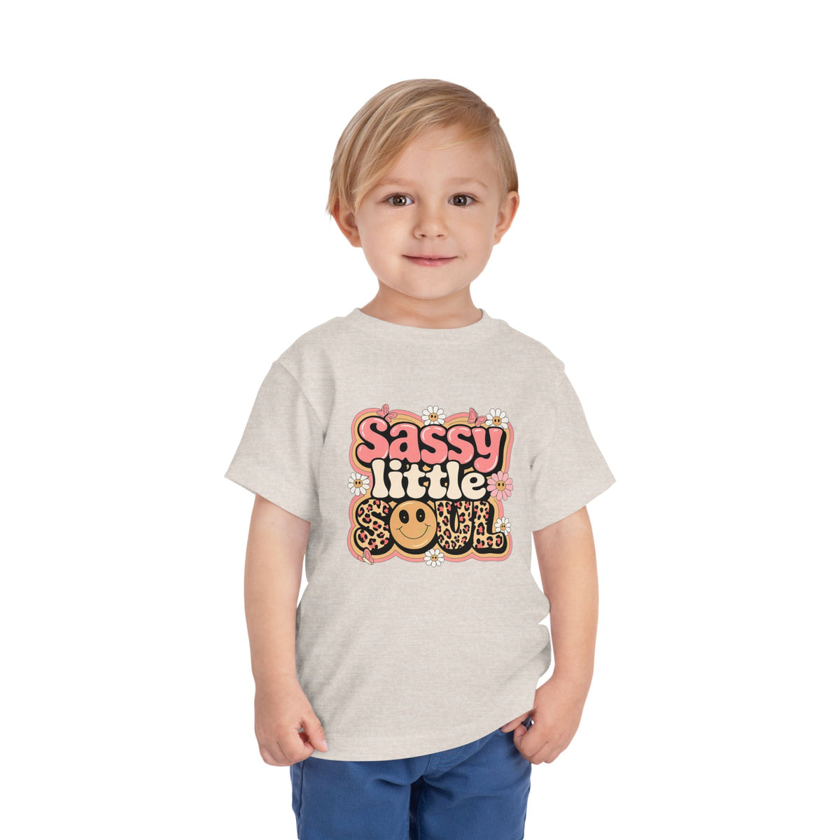 Toddler Tee — "Sassy Little Soul" Retro Flower Power Graphic