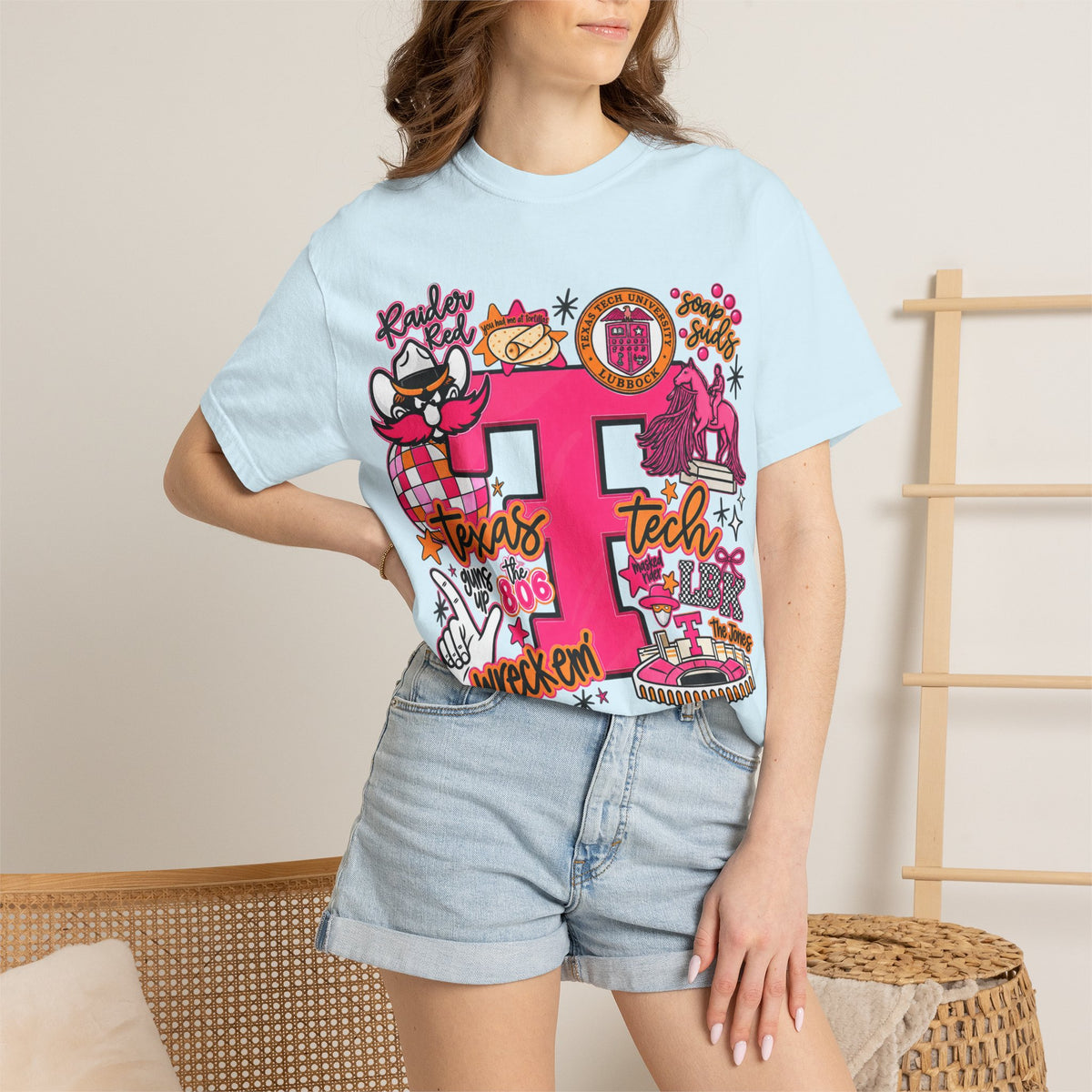 Texas Tech Collage T-Shirt — Red Raiders Icons & 'Wreck ’Em' Graphic
