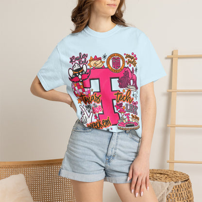 Texas Tech Collage T-Shirt — Red Raiders Icons & 'Wreck ’Em' Graphic