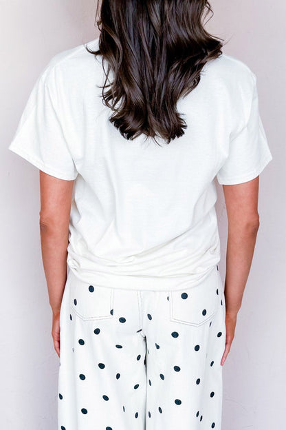 White COWBOY LOVER Lettering Graphic Tee