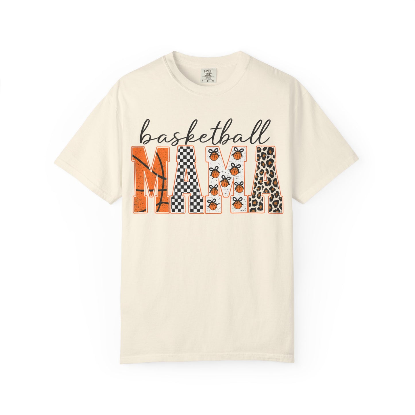 Basketball Mama T-Shirt — Leopard & Orange Pattern Mom Tee