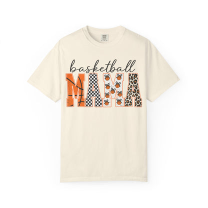 Basketball Mama T-Shirt — Leopard & Orange Pattern Mom Tee