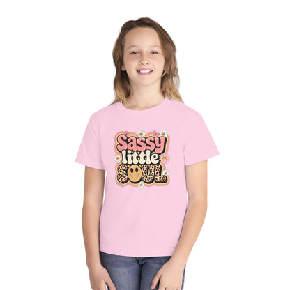 Youth Tee — "Sassy Little Soul" Retro Smiley Graphic
