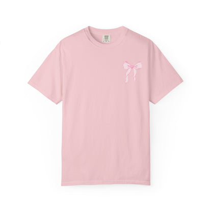 T-shirt — "Love Like Jesus" Pastel Cross & Bow Graphic