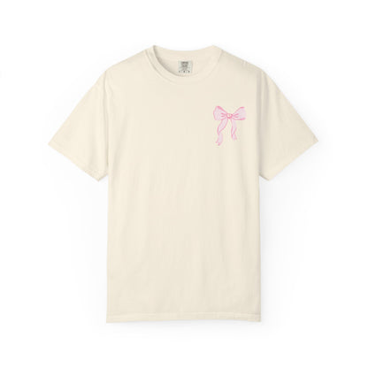 T-shirt — "Love Like Jesus" Pastel Cross & Bow Graphic
