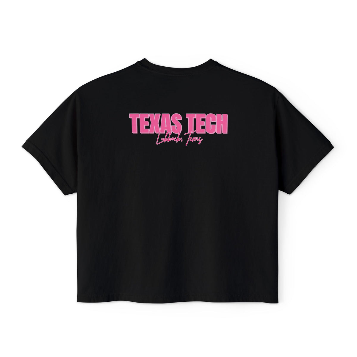 Texas Tech Lubbock Pink State Map Women's Boxy Tee
