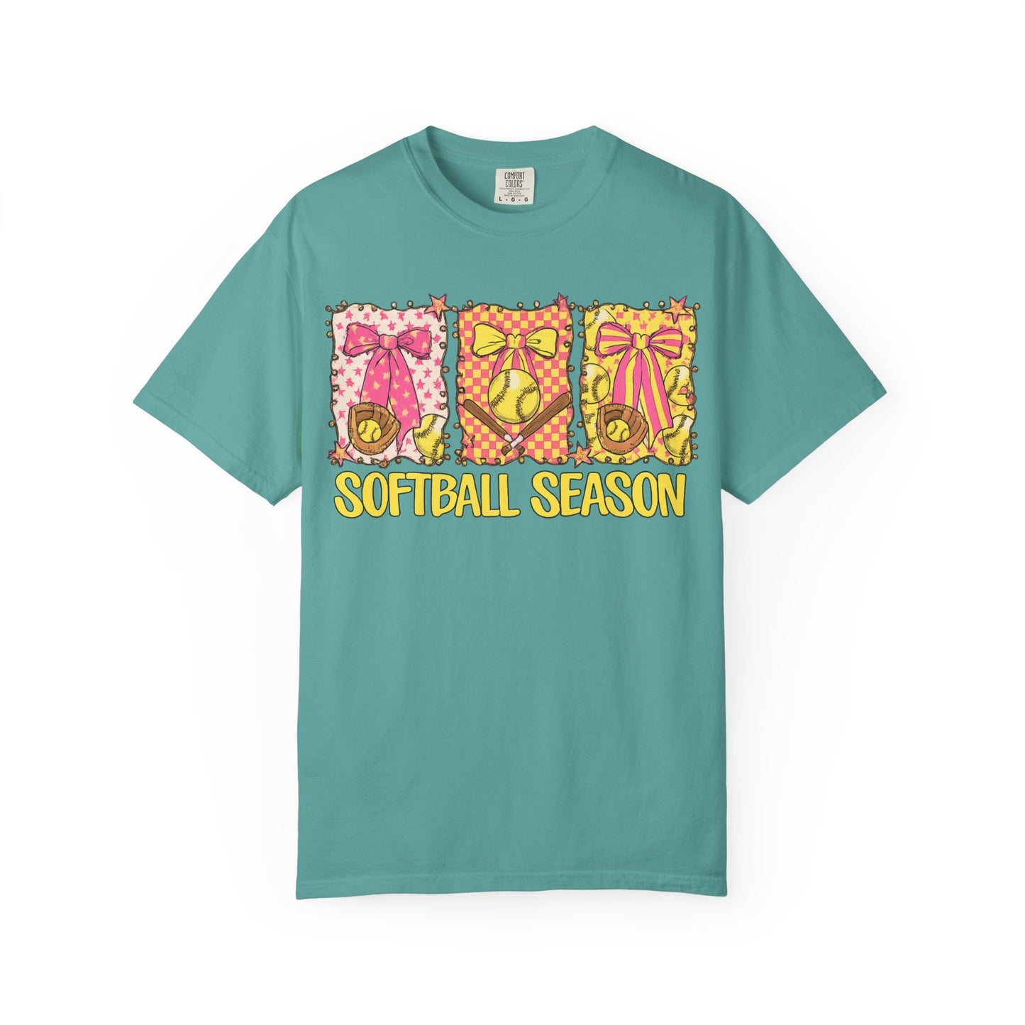 Softball Season T-Shirt — Cute Bow & Ball Graphic Tee