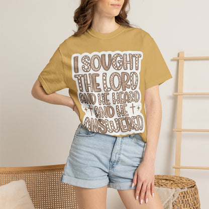 I Sought The Lord Christian T‑Shirt — Inspirational Faith Tee