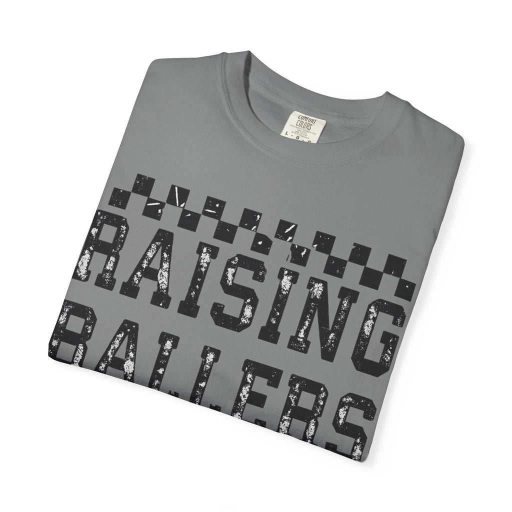 Raising Ballers T-Shirt — Vintage Checkerboard Kids Basketball Parent Tee