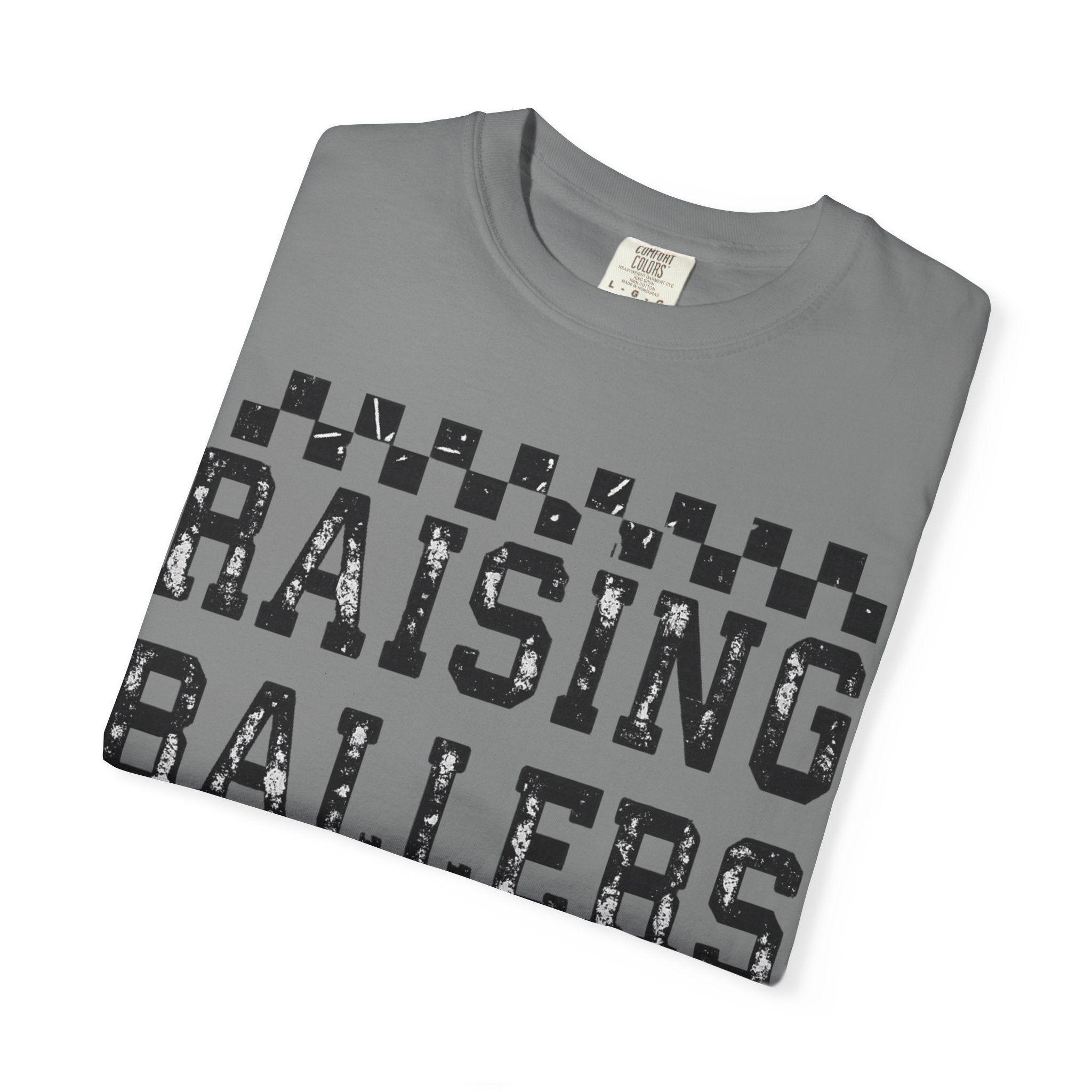 Raising Ballers T-Shirt — Vintage Checkerboard Kids Basketball Parent Tee
