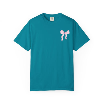 T-shirt — "Love Like Jesus" Pastel Cross & Bow Graphic
