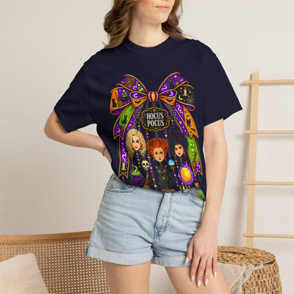 Hocus Pocus Witch Sisters T-Shirt — Halloween Bow Graphic Tee