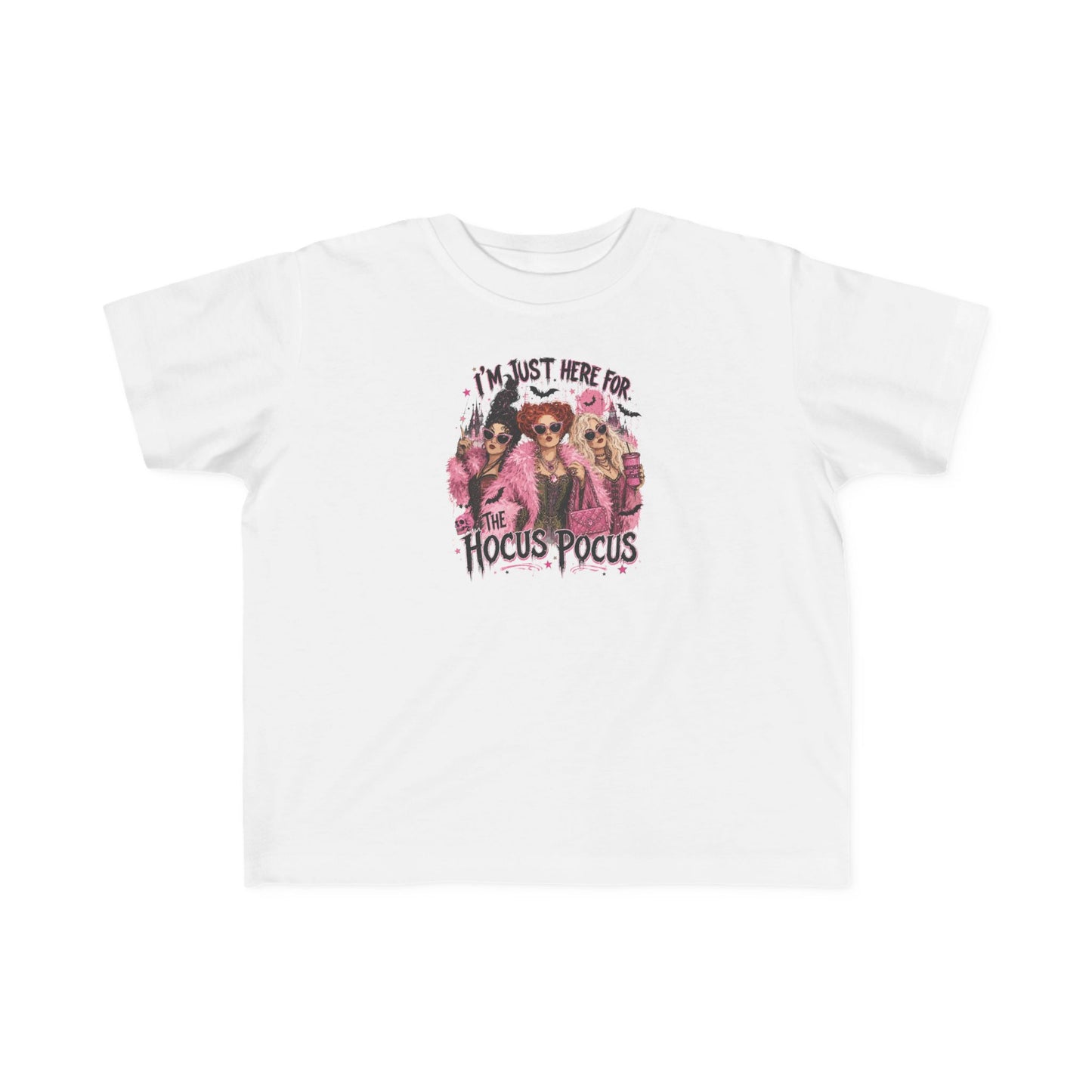 Toddler Tee - "I'm Just Here for the Hocus Pocus" Halloween Witch Shirt